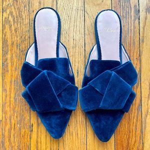 J. Crew Velvet Knot Detail Pointed Flat - 6.5